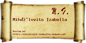 Mihálovits Izabella névjegykártya